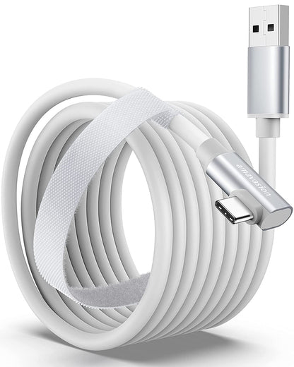 20FT Link Cable for Oculus/Meta Quest 2/Pro Accessories & PC/Steam VR, High-Speed USB 3.0 to USB C Cable for VR Headset & Gaming PC- White