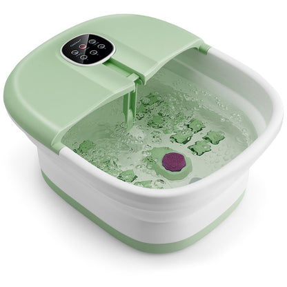 Compact Foldable Foot Spa Basin with Adjustable Heat, Bubble Massage, and Timer