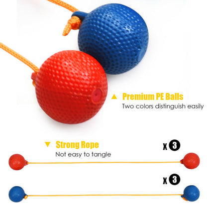 Ladder Ball Toss Game Set with Bolas, Score Tracker, and Carrying Bag