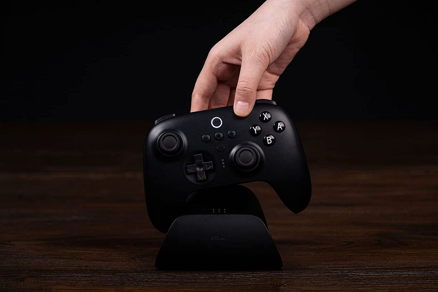 Premium Wireless Bluetooth Controller with Charging Dock and Hall Effect Sensing Joystick for Switch, Windows, and Steam Deck - Black