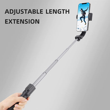 Smartphone Gimbal Stabilizer with Extendable Selfie Stick Tripod, Bluetooth Remote and Handheld Video Stabilizer - Compatible with iPhone, Samsung, and Android