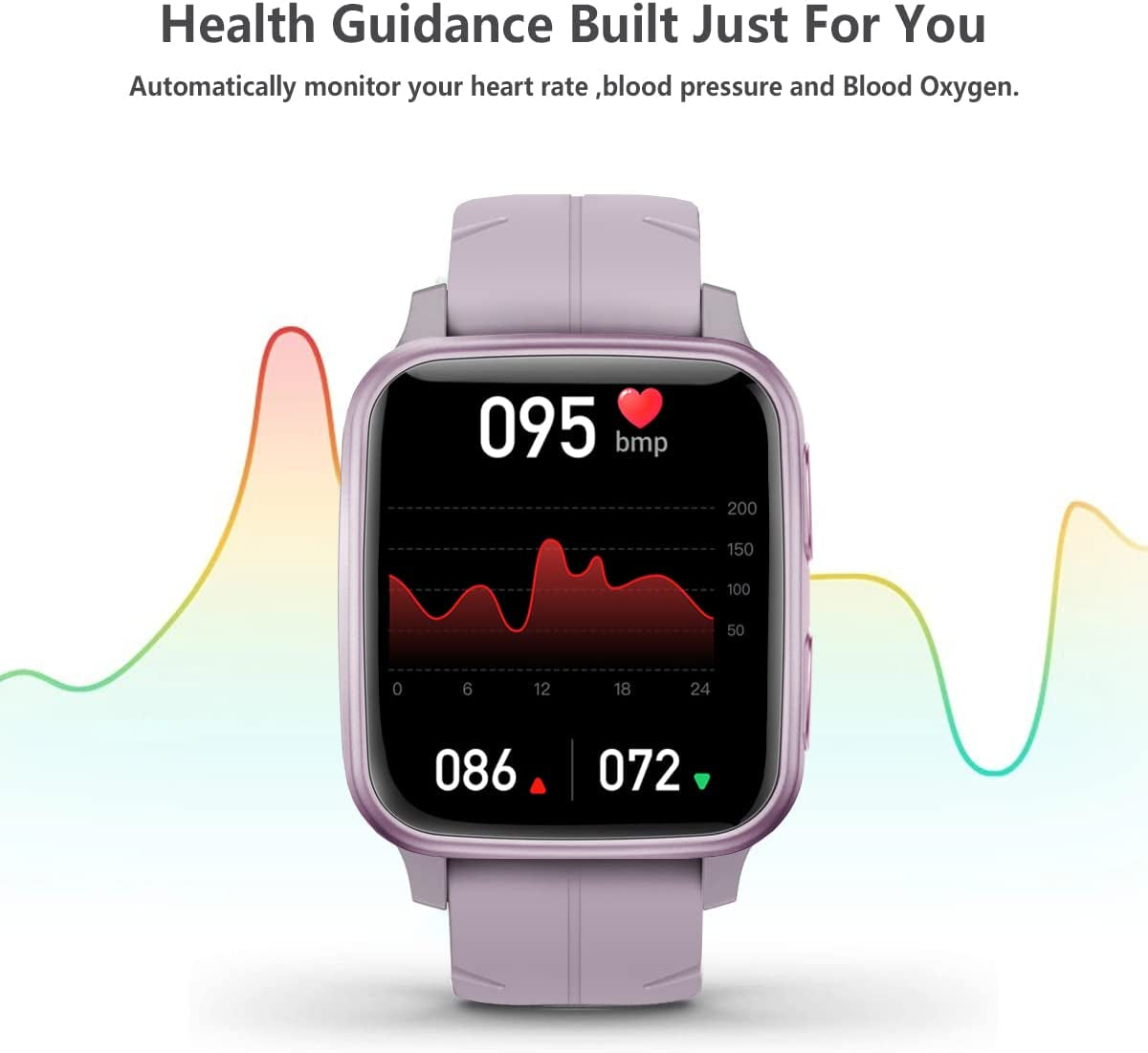 Smart Fitness Tracker with Advanced Health Monitoring Features, Sleep Tracking, Step Counting, and Waterproof Design for Android and iOS - Suitable for Women and Men
