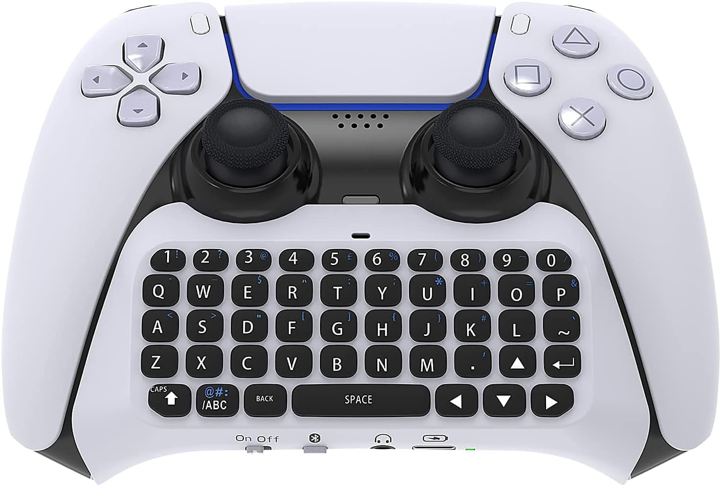 Portable Bluetooth Keyboard Chatpad for PS5, Rechargeable, Grip – Enhance Gaming Experience for PlayStation 5 Controller