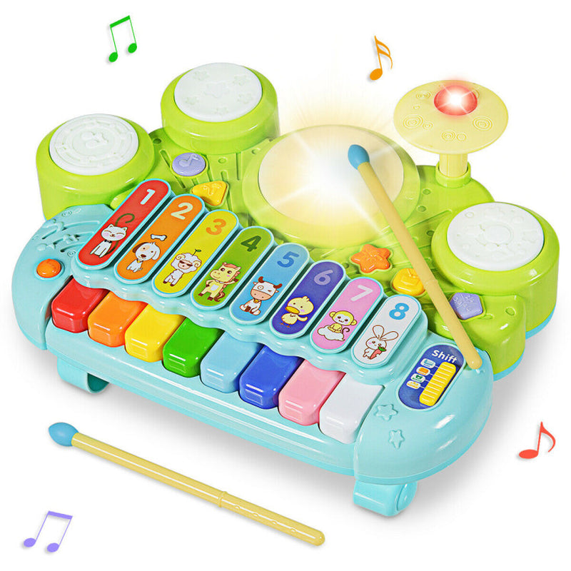 Multifunctional Electronic Music Instrument: Piano, Xylophone, and Drum Set Combination